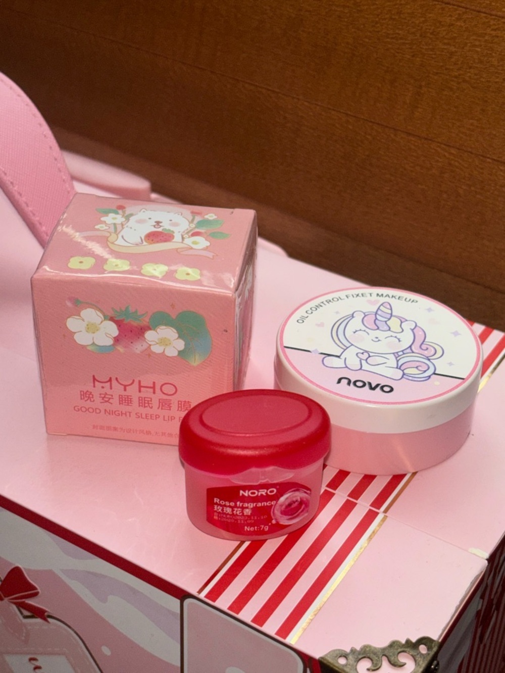 Korean Beauty Lip Mask Setting Powder Bundle